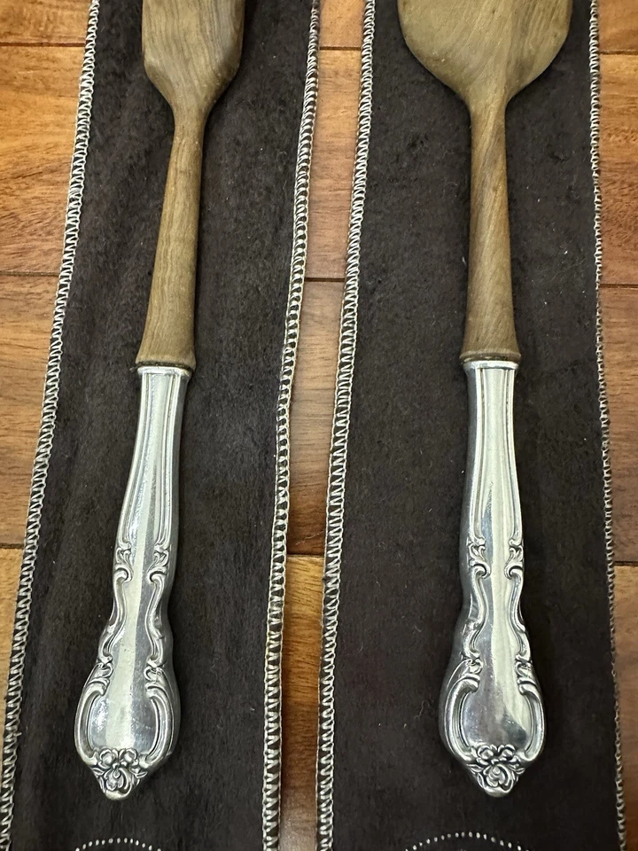 Cuchara y tenedor para servir ensalada de plata esterlina Easterling Foto 4 de 4