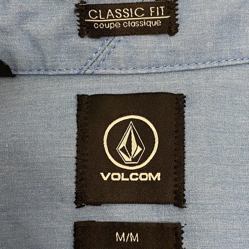Volcom Men’s Medium Classic Fit Blue Long Sleeve Button-Up Casual Shirt - Picture 6 of 9