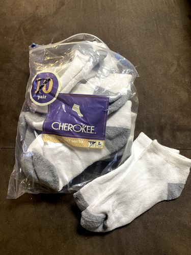 7 Pairs Cherokee White Low Cut Socks - Boys' Size Large (3-10) - Soft & Comfort - Picture 2 of 4
