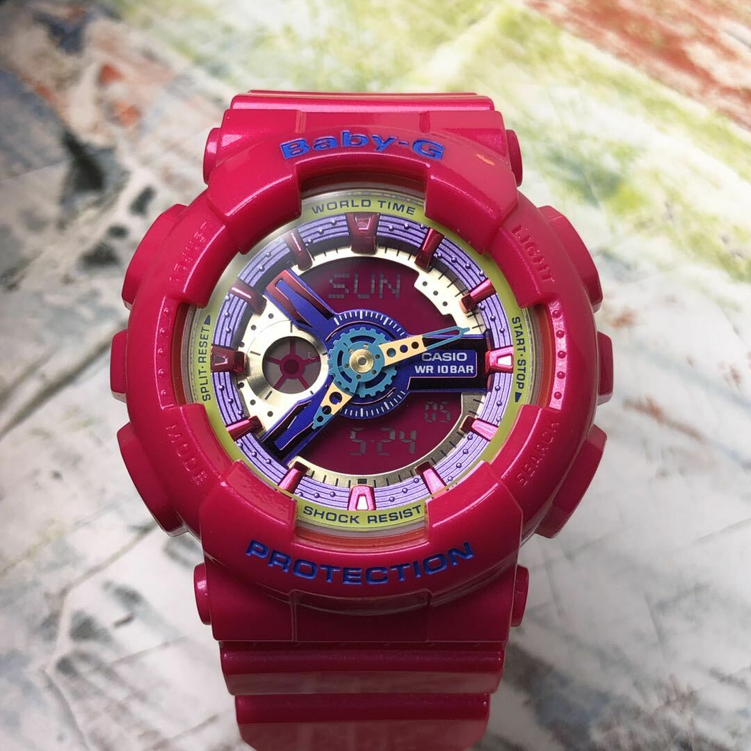 CASIO G-SHOCK BABY-G❤️美品❤️BA-112シリーズピンクモデル Casio BA-112-4A Baby-G Multicolor Dial Pink Resin Multi