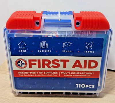 Assortment Of Supplies Multi-Compartment 110pcs First Aid Kit ...