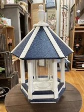 Amish Crafted In The USA Small Post Mount Hexagon Bird Feeder / Free Shipping