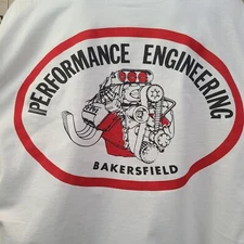 Vintage GASSER/DRAG/NASCAR/SPRINT/MIDGET RACE T-shirt PERFORMANCE ENGINEERING