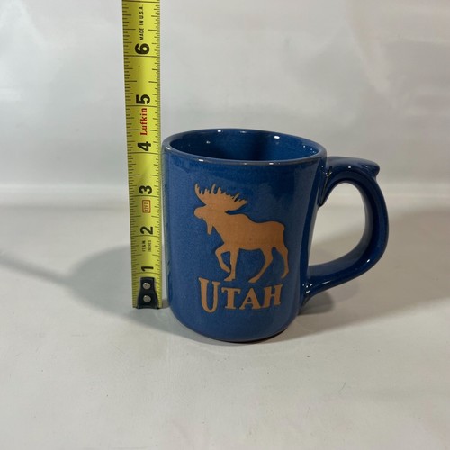 Tazza da caffè Utah Bull Moose Redware ceramica blu riposo pollice fauna selvatica souvenir tazza - Foto 9 di 9