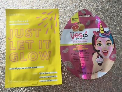 PATCHOLOGY Just Let It Glow Sheet Mask & YES to Grapefruit Bright Peel Off Mask