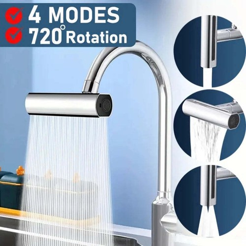 720° Rotation 4 in 1 Waterfall Kitchen Faucet 4-Function Kitchen Sink Extender S