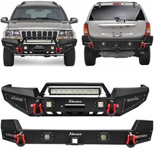 Steel Front Rear Bumper Wwinch Platelight For Jeep Grand Cherokee Wj 1999-2004