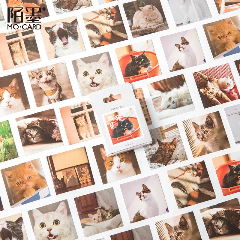 Cat Family Stickers 45pc Mo Card planner journal diary cute kitty cats sticker