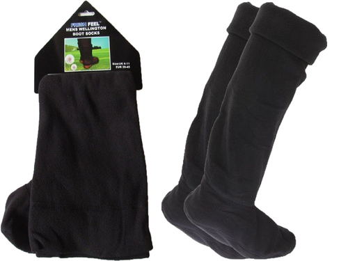 Mens Fleece Wellie Wellington Socks 