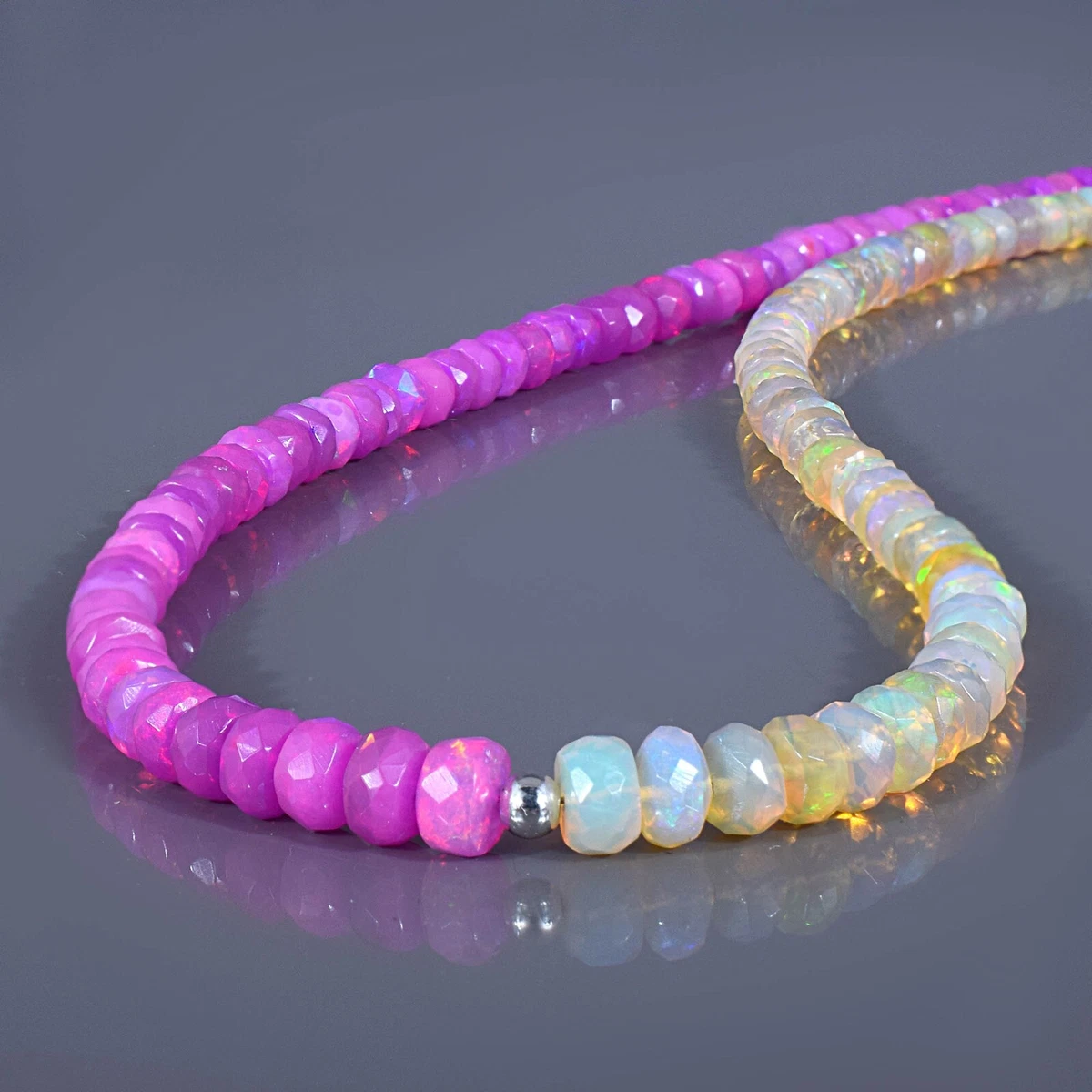 Natural pink shop opal necklace
