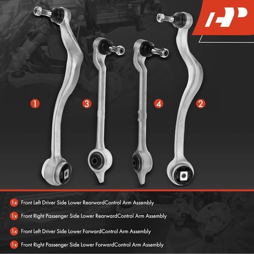 Fit BMW 525i 530i 528i 545i 550i Front Lower Forward & Rearward Control Arms Kit - Picture 2 of 5