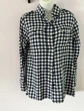 Gap XS Women's Blue Gingham Long Sleeve Collared Flannel Classic Cozy Fall