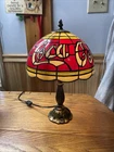 Vintage Coca Cola Tiffany Style PLASTIC Stained Glass Style Shade Lamp 15” Coke