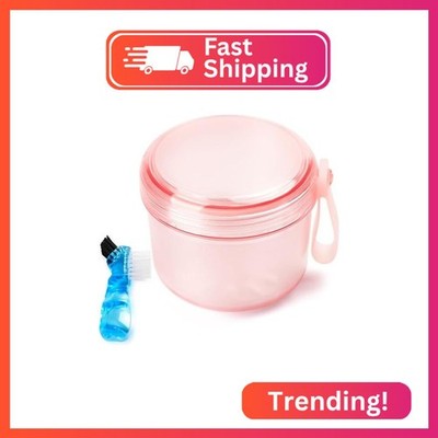 Mckkor Leak Proof Travel Denture Bath Case for Full Dentures, Denture Cups for S