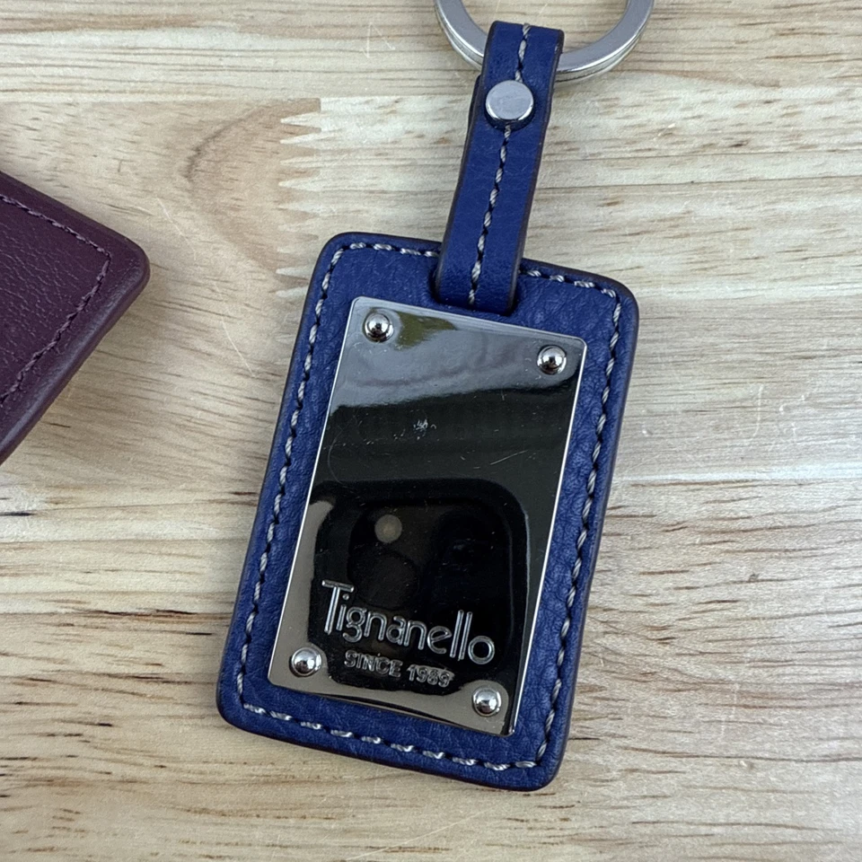 (2) Llavero de cuero Tignanello - ¡Un color azul y otro vino! Foto 4 de 4