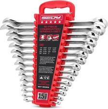 15-piece Sae Combination Wrench Set 141 12-point Open End And Box End ...
