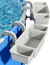 Poolside Storage Basket with Cup Holders - 2 Pack for Pool Accessories