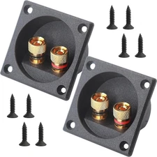 2PCS 2.2 Inch Square 2-Way Speaker Box Terminal Cup with Banana Plugs and... 
