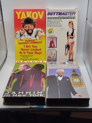 Lot of 4 VHS   Yakov, Buttmaster Workout, George Carlin, Red Skelton