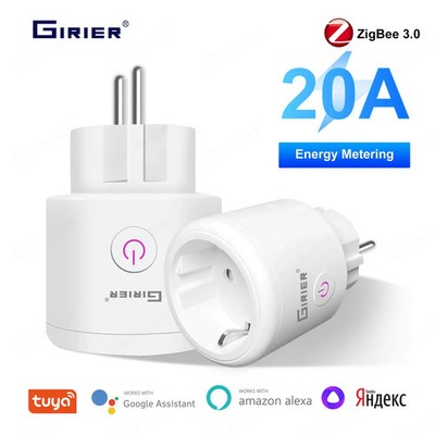  GIRIER  ZigBee Smart Plug 20A Smart Home Steckdose EU 4200W mit Power Monito 