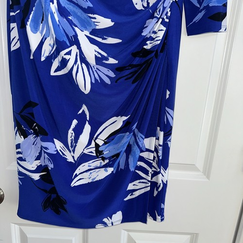 Lauren Ralph Lauren dress Blue Floral Size 14 New With Tags - Picture 5 of 8