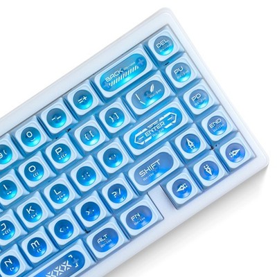 OHY XVX Blue Shine Through Keycaps for Mechanical Keyboards - 136 Keys Blue T...