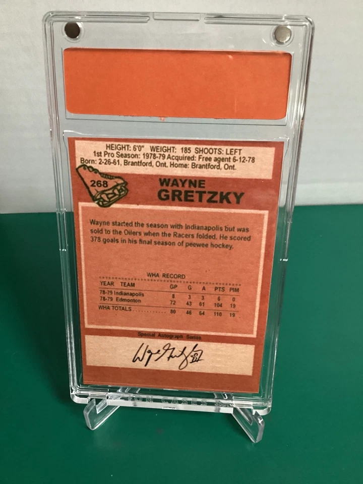 1979 Topps Wayne Gretzky Rookie Variation RC ~ Edmonton Oilers ~ Orange Mag Pro Foto 2 de 4