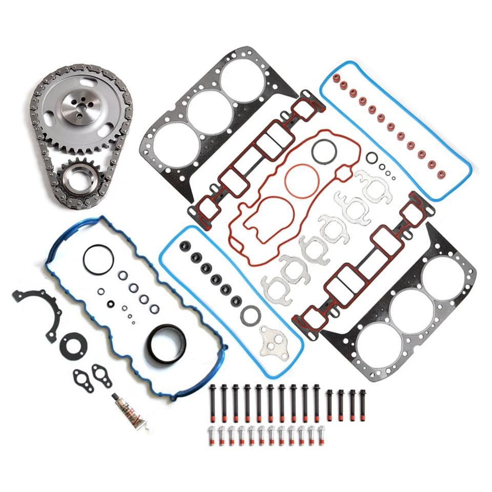 ✔Para Chevrolet S10 1996-1998 Base Juego de pernos de junta completa Kit de cadena de distribución 4,3 L Foto 4 de 4