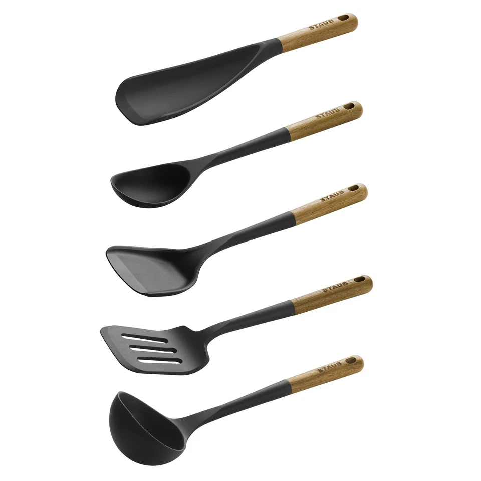 STAUB 5-Piece Silicone Cooking Utensil Set with Wood Handle - Image 4 of 4