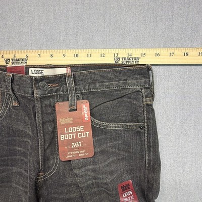 VTG Levi's 567 Loose Boot Cut Black Jeans Men's 29x32 (Fits 30x31