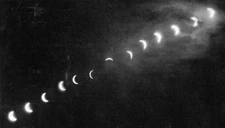 Boston MA Time lapse 1925 total solar eclipse made a single plate Old Photo