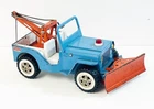 Vintage Tonka AAA Blue Wrecker Jeep Tow Truck w/ Snowplow Pressed Steel Toy