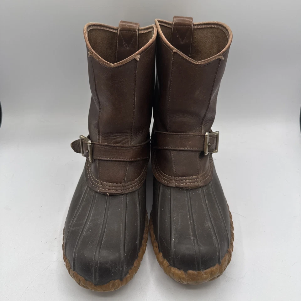 Mens LL Bean Brown Leather Winter  Boots Slip In   7 Brown USA - Image 4 of 4