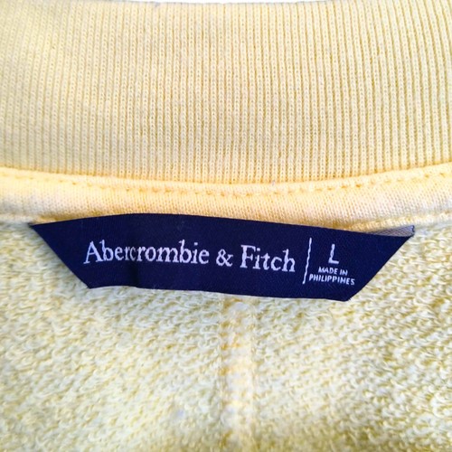 Abercrombie Cropped Sweatshirt V-neck Wide Yellow Soft Size Large - Picture 4 of 7