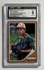 Brandon Adams Autograph Signed 2018 Topps Archives Sandlot Card “Denunez” CGC 9