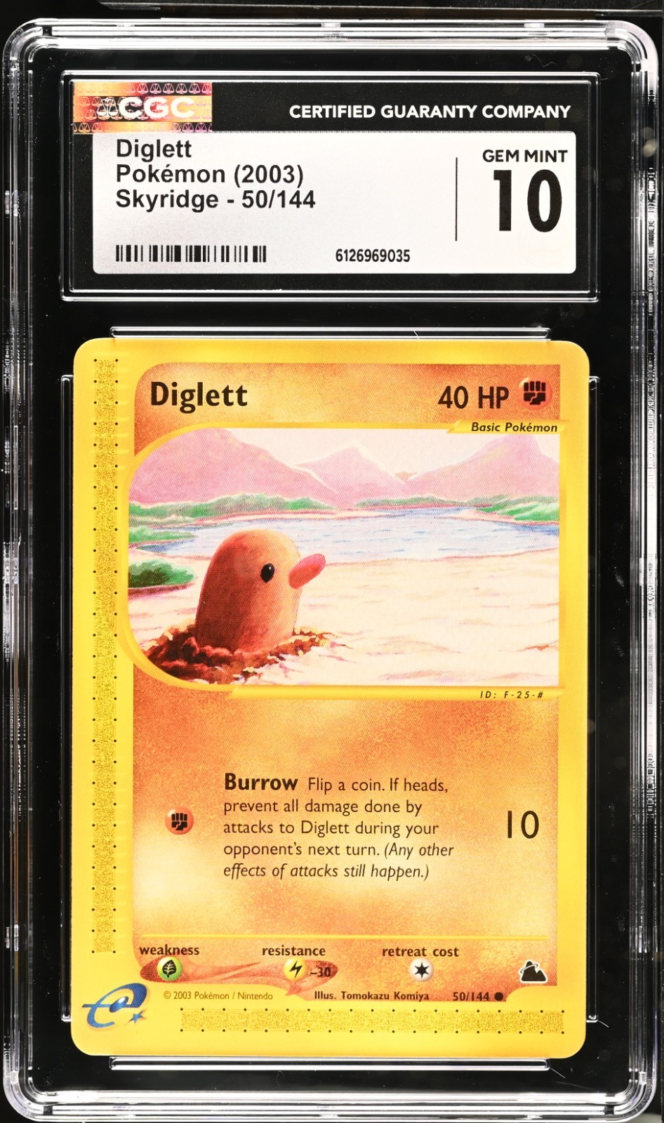 CGC 10 Diglett 50/144 Skyridge Pokemon 2003