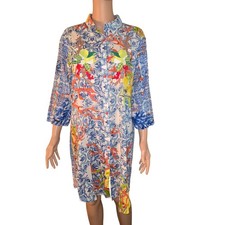 Antica Sartoria by Giacomo Cinque Embroidered Floral Coral Print Dress M