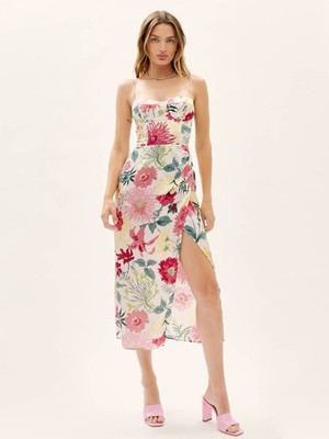 Reformation Marguerite Fabrizia Silk Satin Midi Slip Dress 8