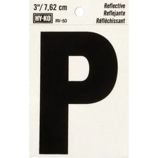 Hy-Ko Vinyl 3 In. Reflective Adhesive Letter, P RV-50P Pack of 10 Hy-Ko RV-50P