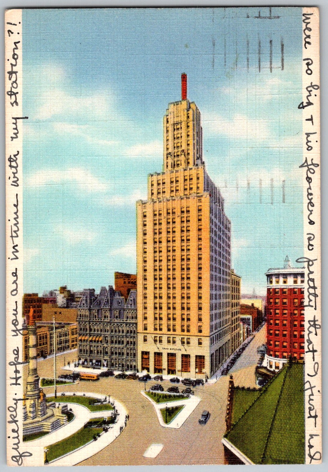 Vtg Linen Postcard Art Deco Skyscraper New York, NY 1930s