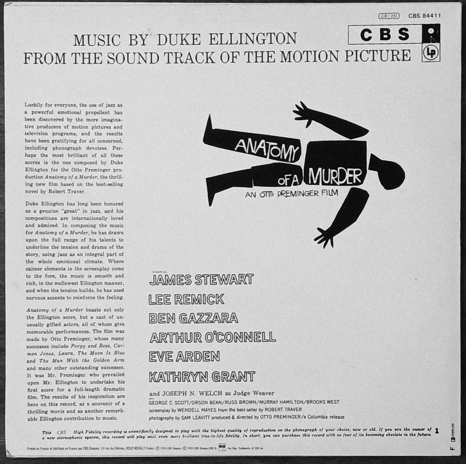 LP - Duke Ellington – Anatomy Of A Murder (Soundtrack) - CBS - 84411 - - Image 2 of 4