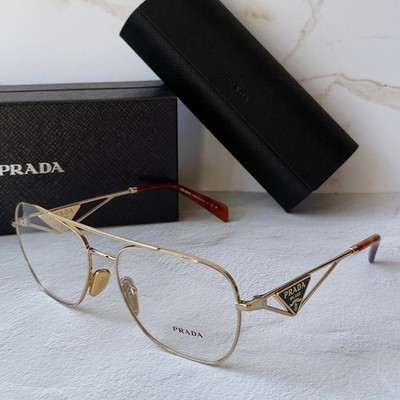 NEW Prada PR B50V Gold Pilot Aviator Eyeglasses Frames