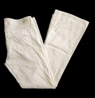 LEVI'S SZ 17 OPTIC WHITE FLARED EMBROIDERED MID RISE SEXY HIPPIE CHIC JEANS  — photo 1