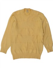 MARZ Mens Crew Neck Jumper Sweater Medium Yellow Wool DF62