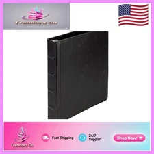 Classic Black Leather Binder: 1 Inch Ring, 8.5x11 Organizer for Professionals