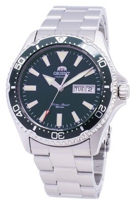 Orient Mako III Green Dial Stainless Steel RA-AA0004E19B Analog 200M Mens Watch