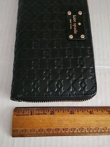 Kate Spade Geldbörse Schwarz Penn Place Prägung Neda Rundumreißverschluss Neu - Bild 7 von 24