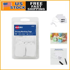 Avery White Strung Marking Tags, 1.75 X 1.09 Inches, Pack of 100 6732 