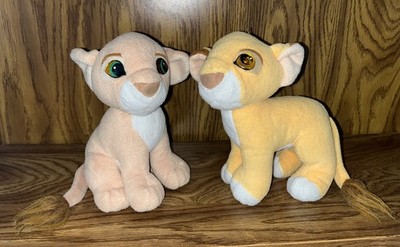 Mattel Disney 1993 Vintage Lion King Simba and Nala Kissing Plush Set Magnetic