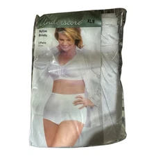 Vintage JCP UNDERSCORE Womens Sz 8/XL Nylon Briefs 3 Pack Sealed Optic White